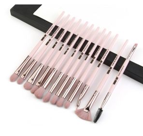 12 makeup brushes set (option: Pink Rose Gold)