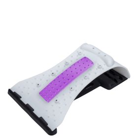 Home lumbar spine cervical support neck traction device (option: Purple white-English)