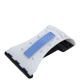 Home lumbar spine cervical support neck traction device (option: Blue white-English)