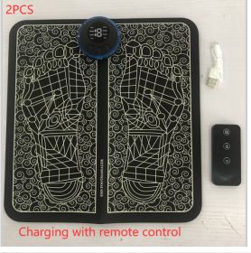 Rechargeable Portable Foot Intelligent Massage Pad (option: Charging with remote 2pcs-English version-USB)